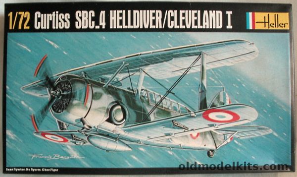 Heller 1/72 Curtiss SBC-4 Helldiver - Fort-de-France Martinique 1940 or RAF Cleveland I 1940, 285 plastic model kit